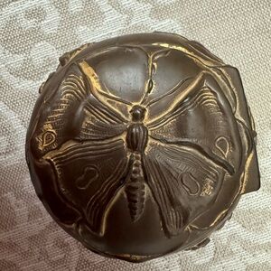 Antique Rogers Art Nouveau Butterfly Design Gilded
Bronze Hinged Trinket Box 858